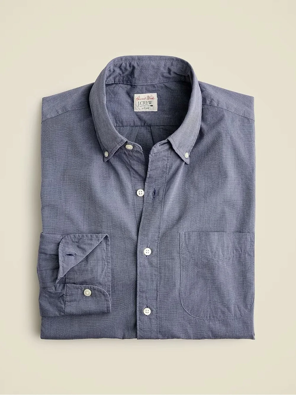 J. CREW Slim Fit Secret Wash cotton poplin shirt Montclair Navy XL NWT $98 BW443